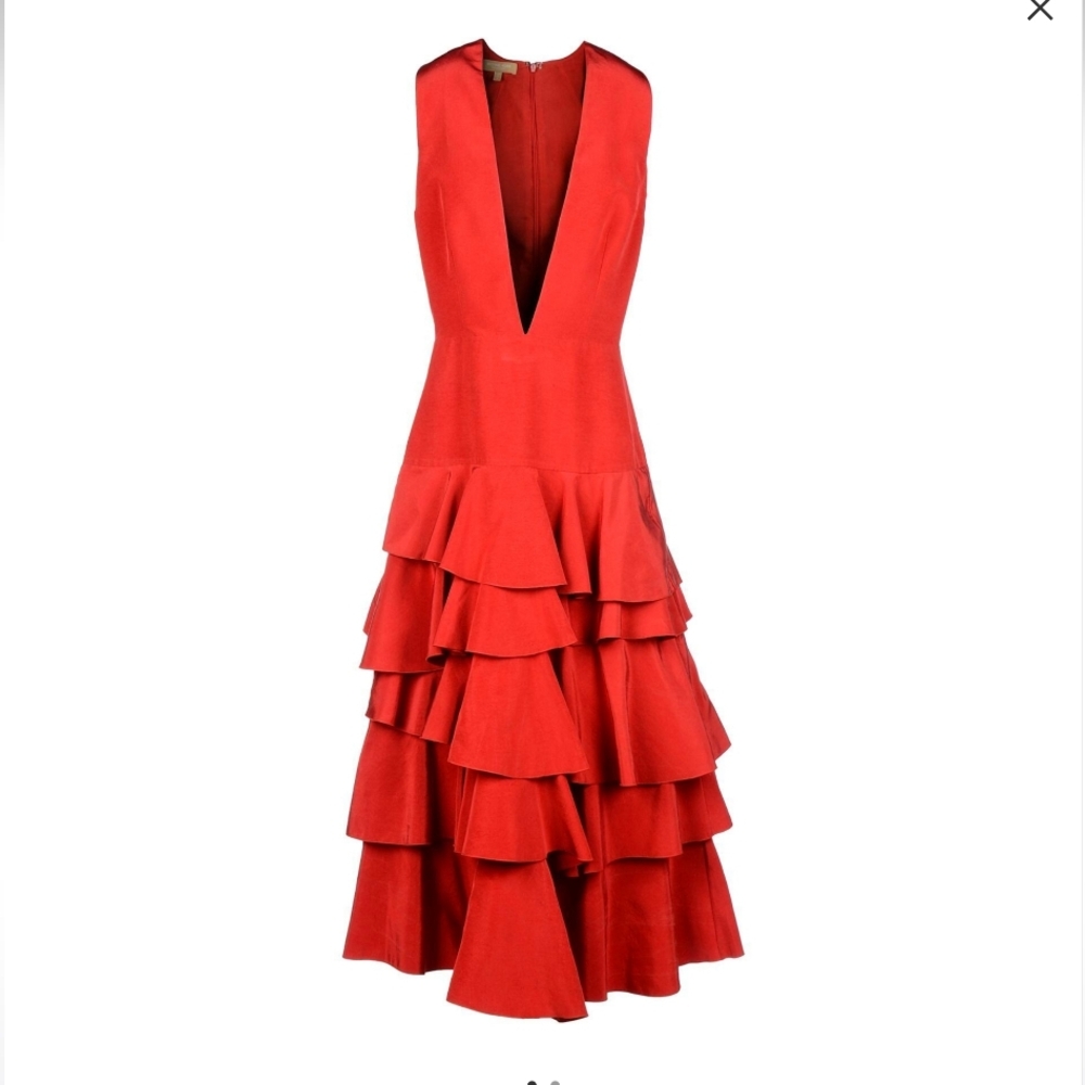 Michael Kors Collection Grimson Tiered  Dress Size 4